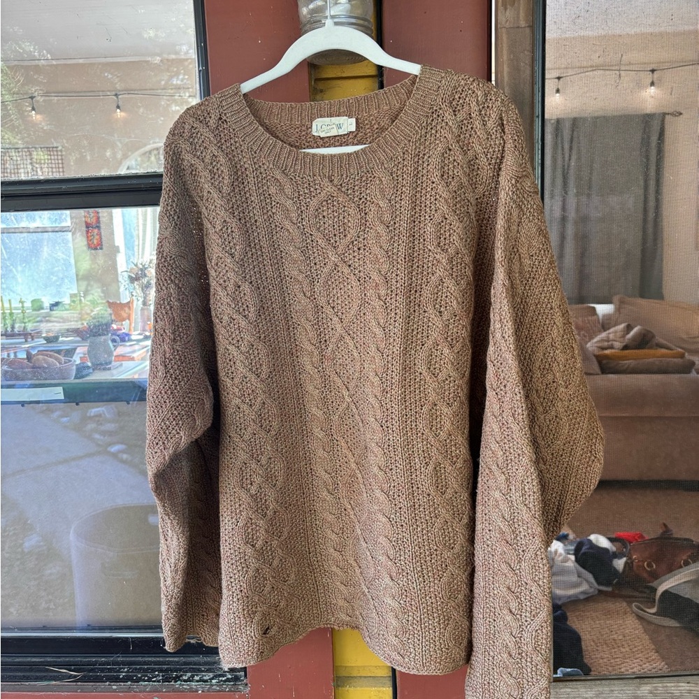 J. Crew Men's Cable Knit Crewneck Sweater